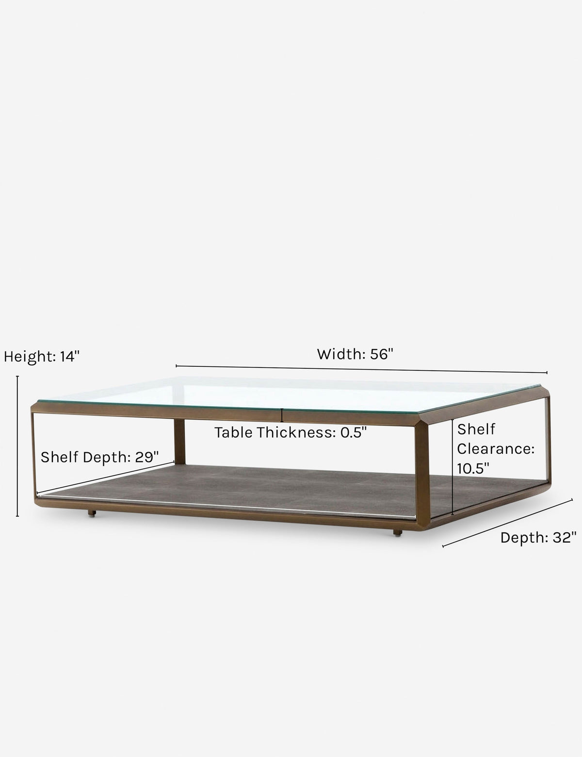 | Dimensions on the Eryn Coffee Table