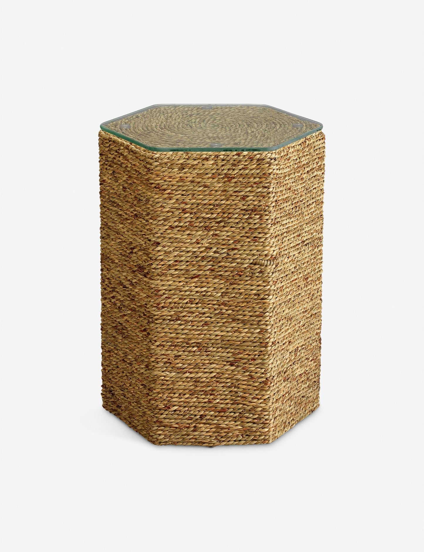 | Taina hexagonal braided seagrass side table.