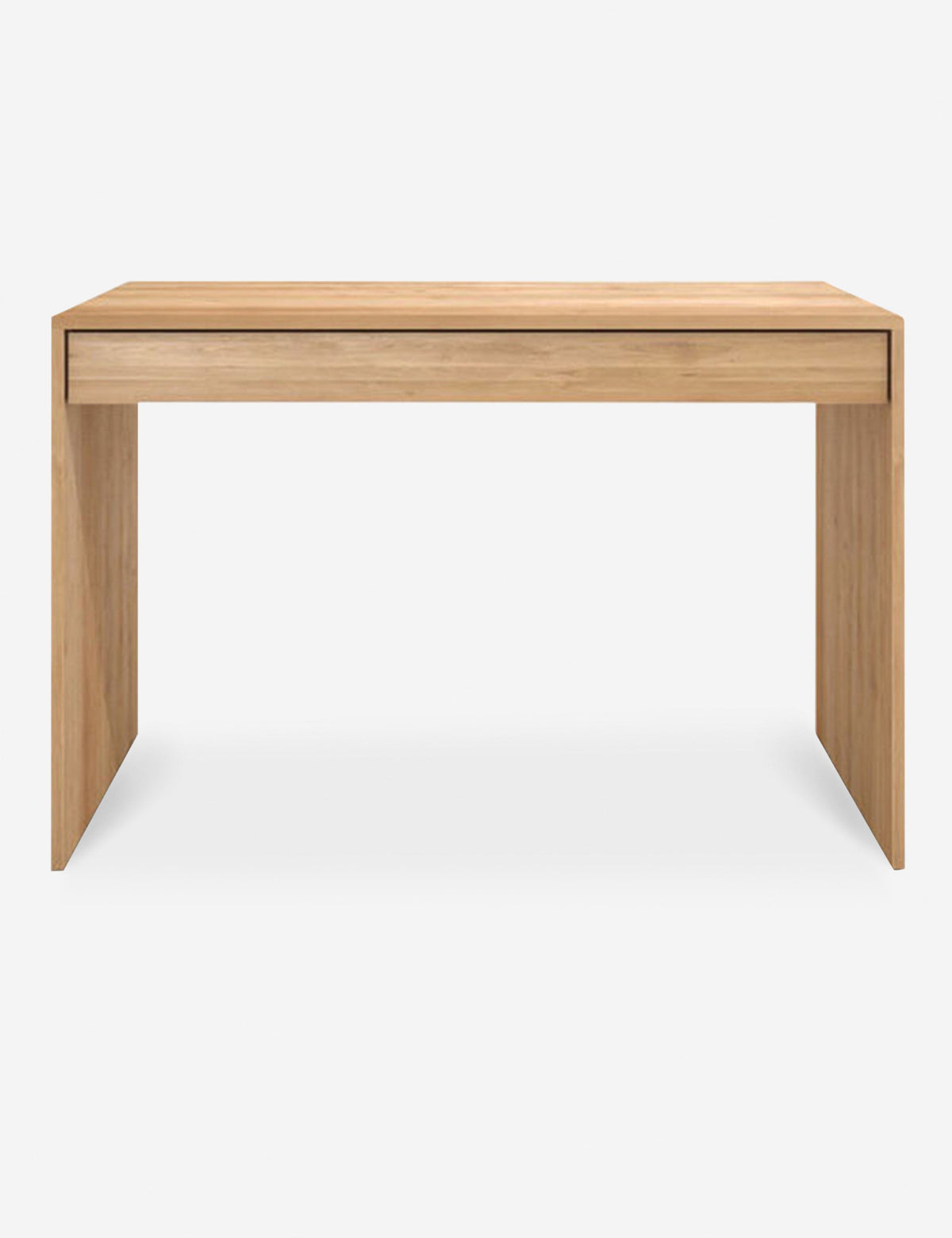 | Aurora oak desk with a single drawer that spans the width of the desk