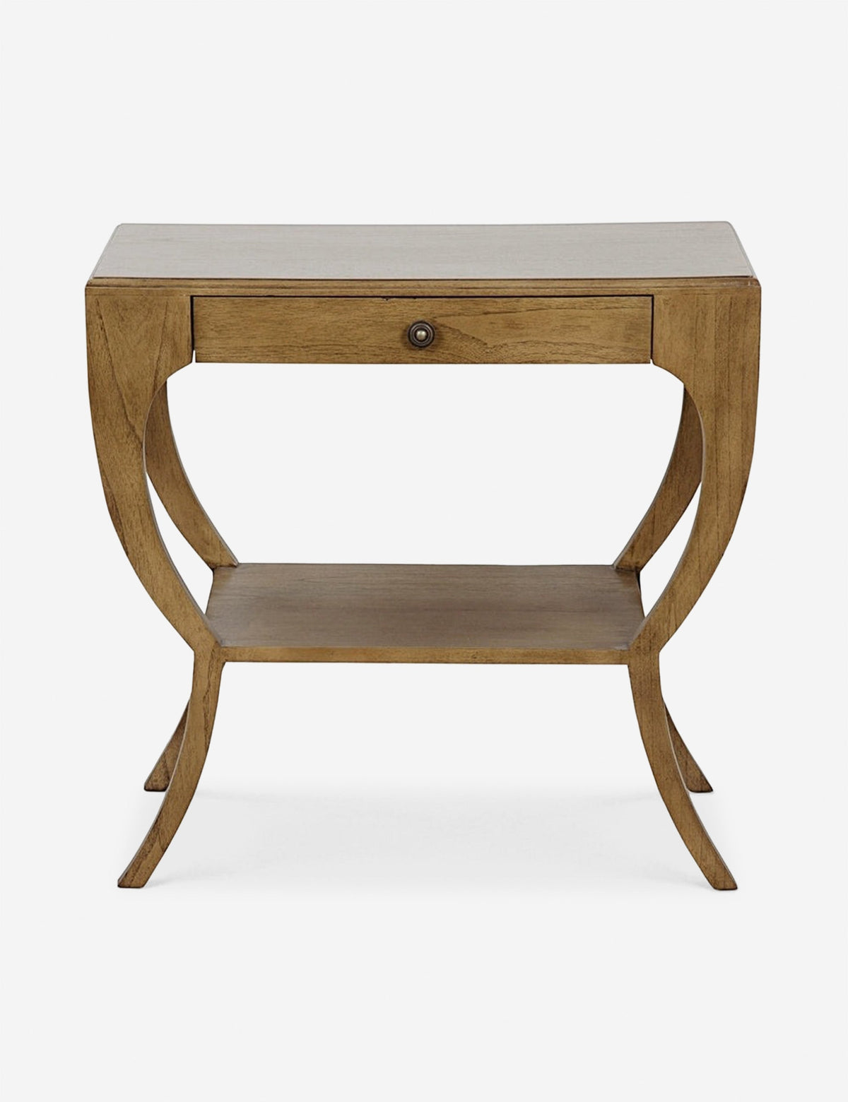 | Este wooden nightstand with a drawer and lower shelf