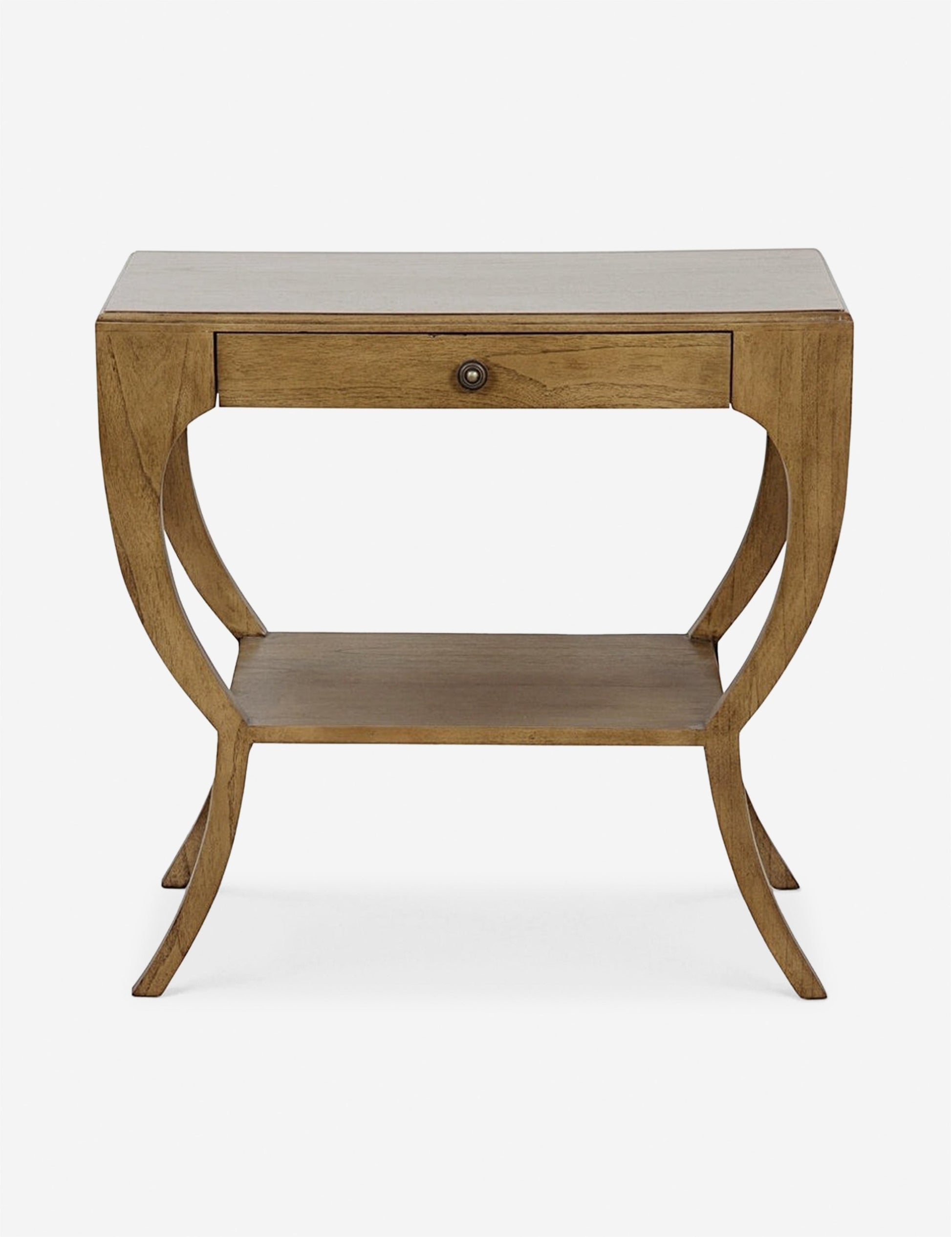 | Este wooden nightstand with a drawer and lower shelf