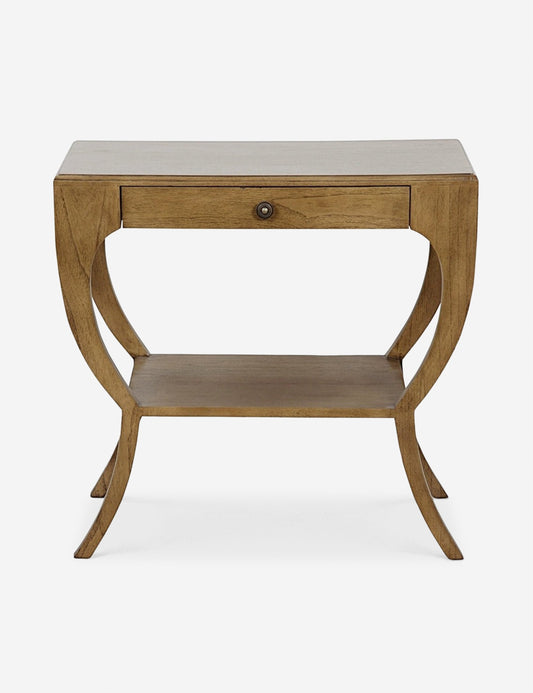 | Este wooden nightstand with a drawer and lower shelf