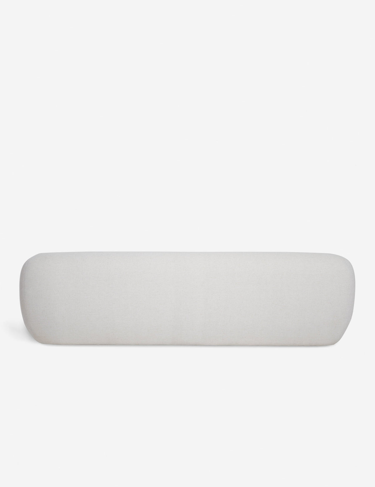 | Back of the Harlowe softly sculpted modern ivory sofa.