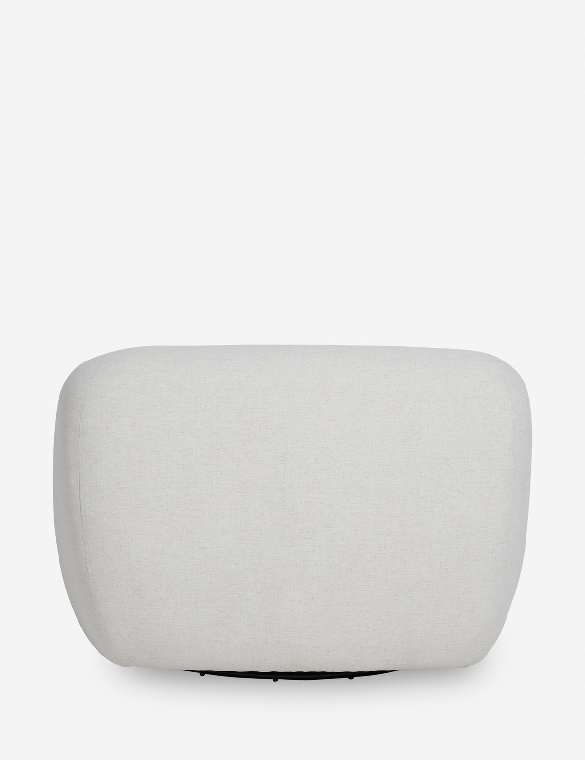 | Rear view of the Harlowe softly sculpted plush swivel accent chair.