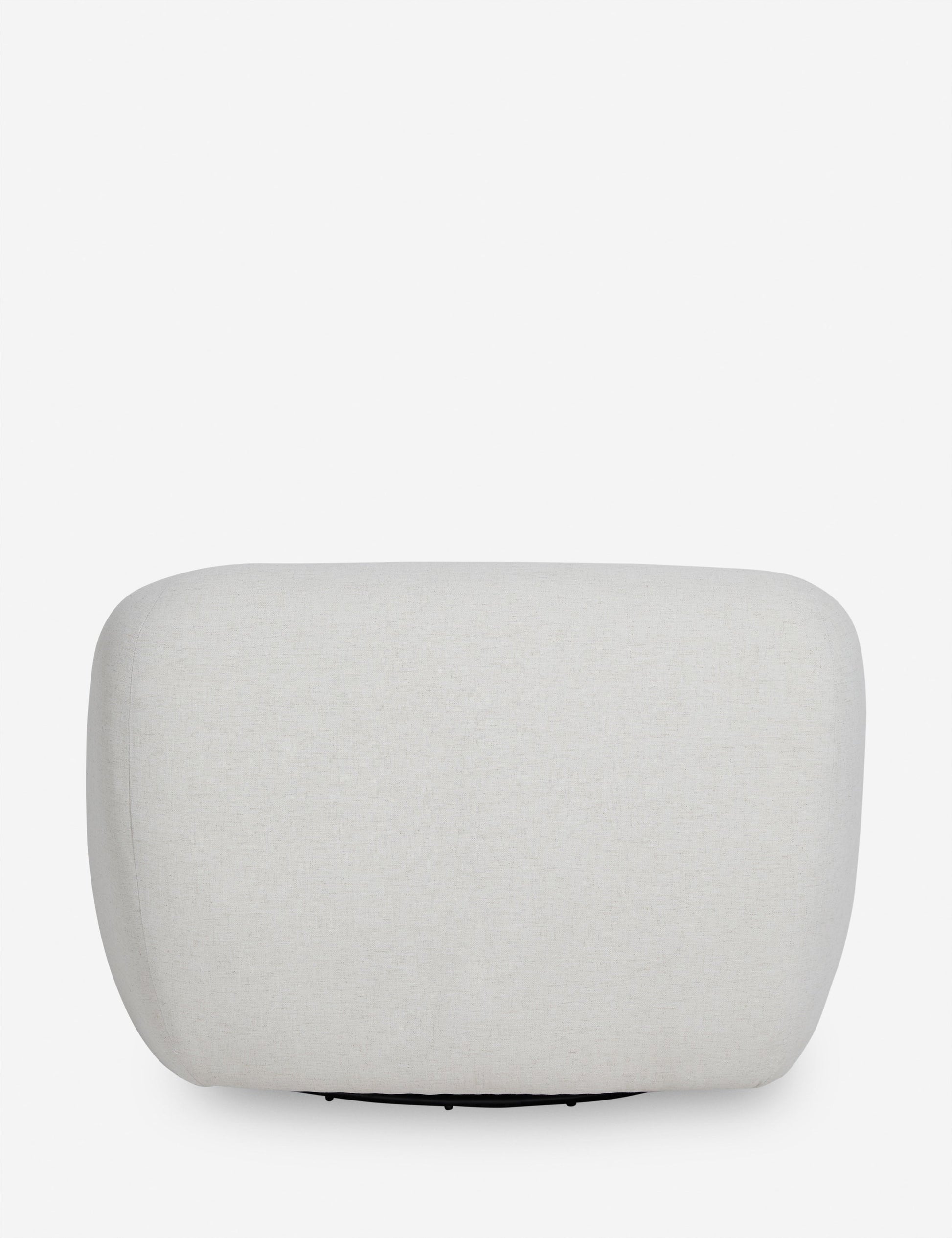 | Rear view of the Harlowe softly sculpted plush swivel accent chair.