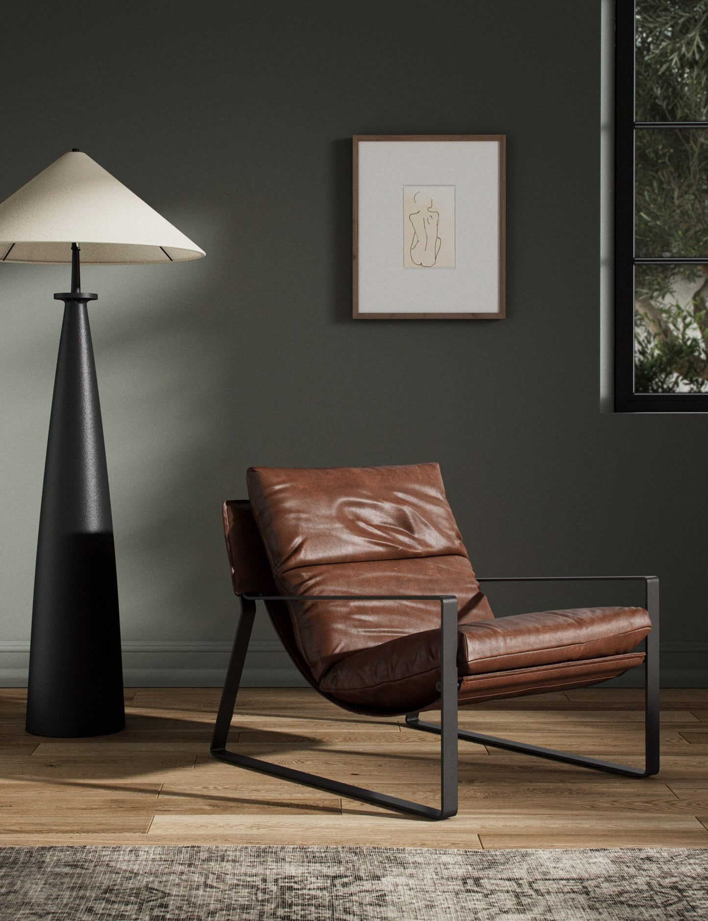 Marlyne Leather Accent Chair