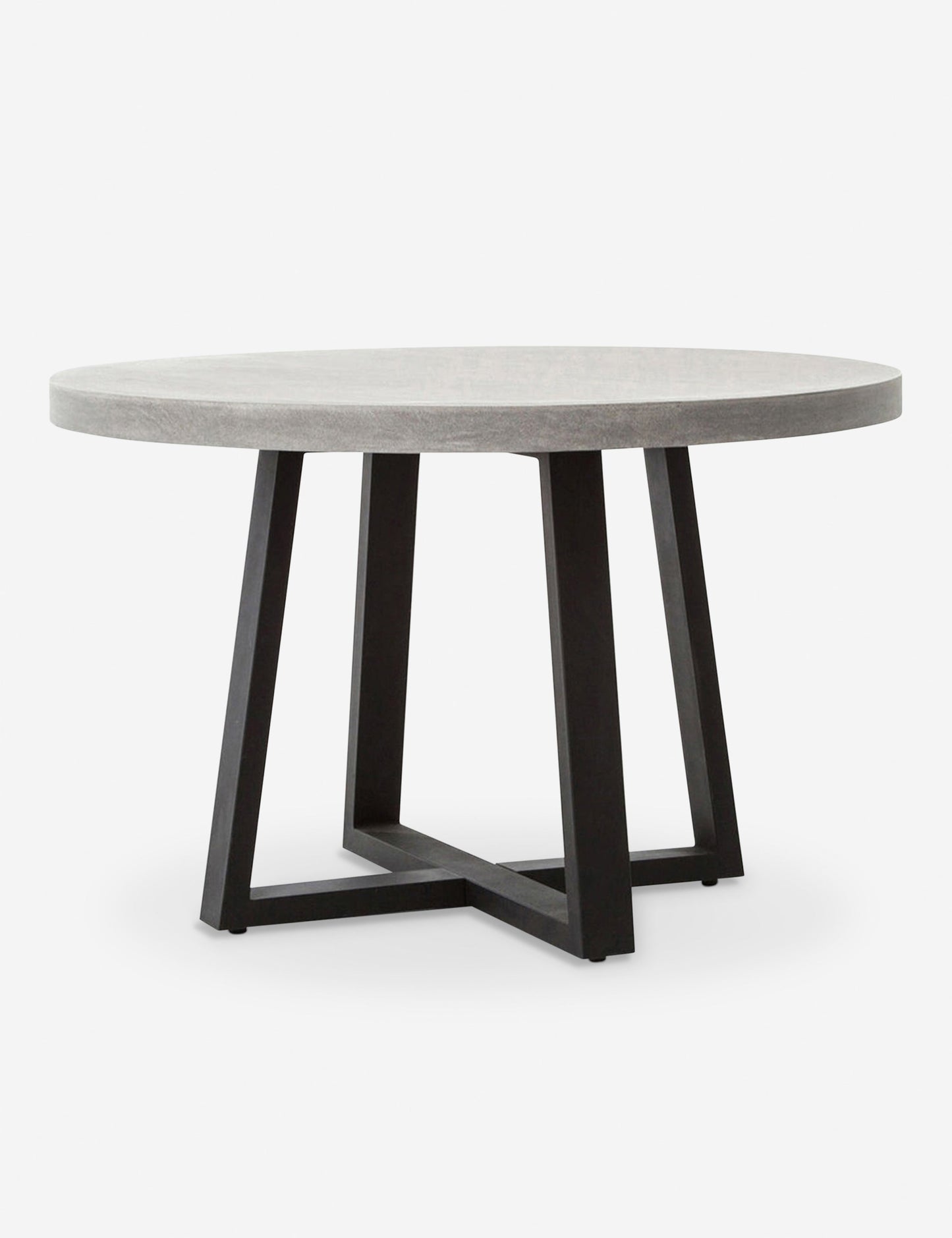 | Agatha indoor and outdoor dining table with lavastone top and black iron base