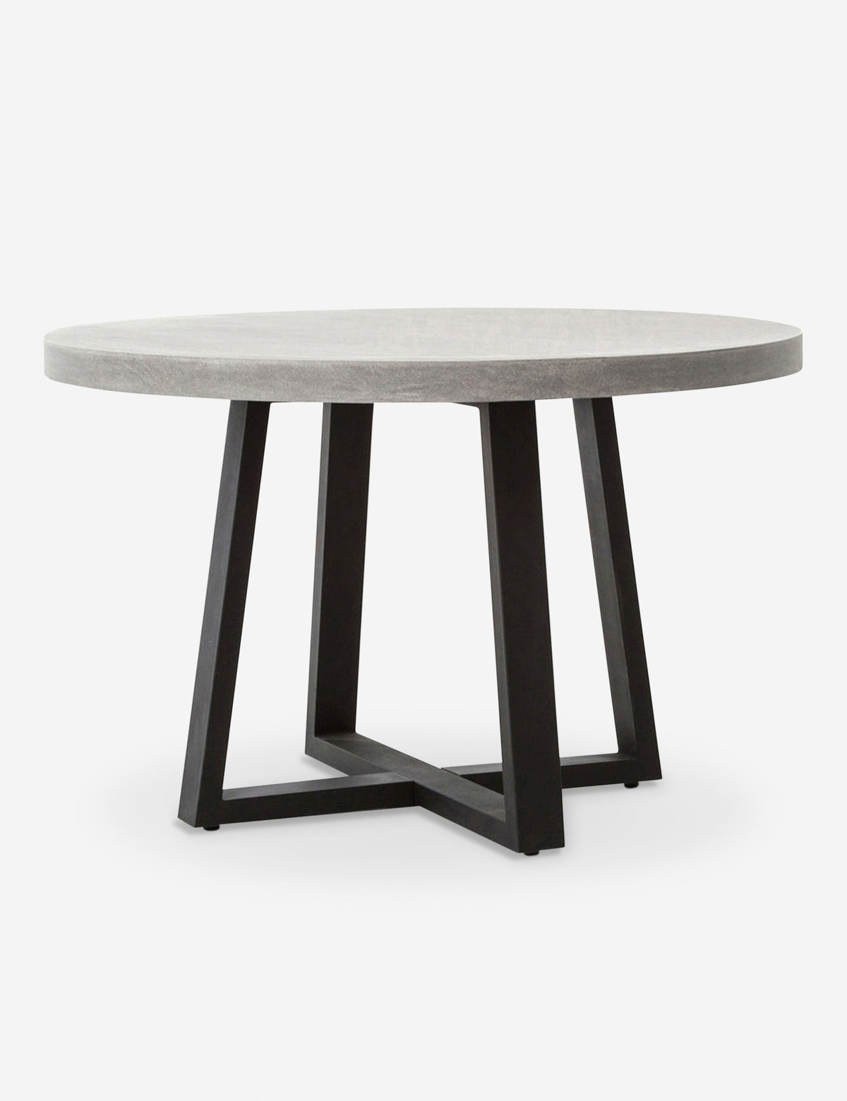 | Agatha indoor and outdoor dining table with lavastone top and black iron base