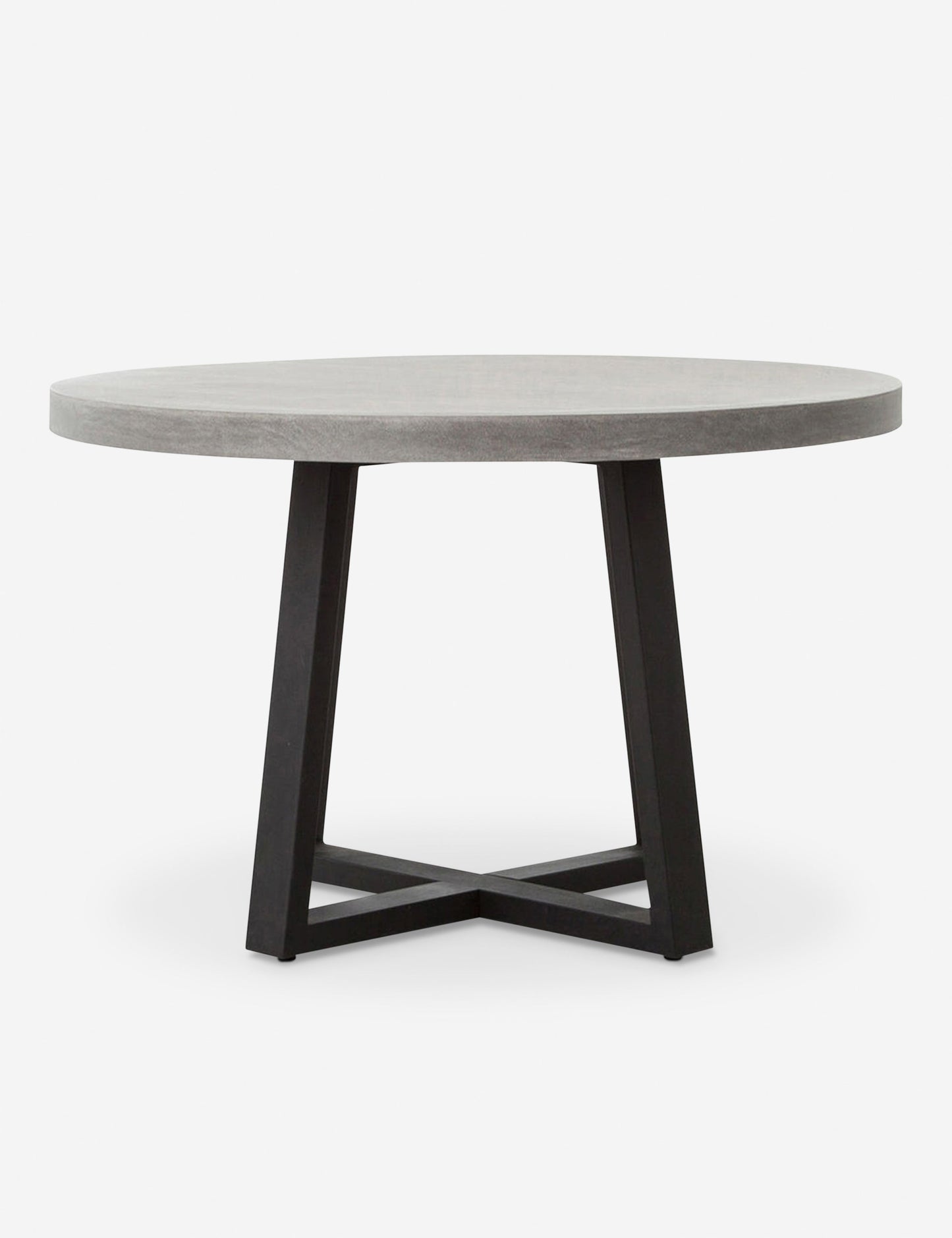 | Agatha indoor and outdoor dining table with lavastone top and black iron base