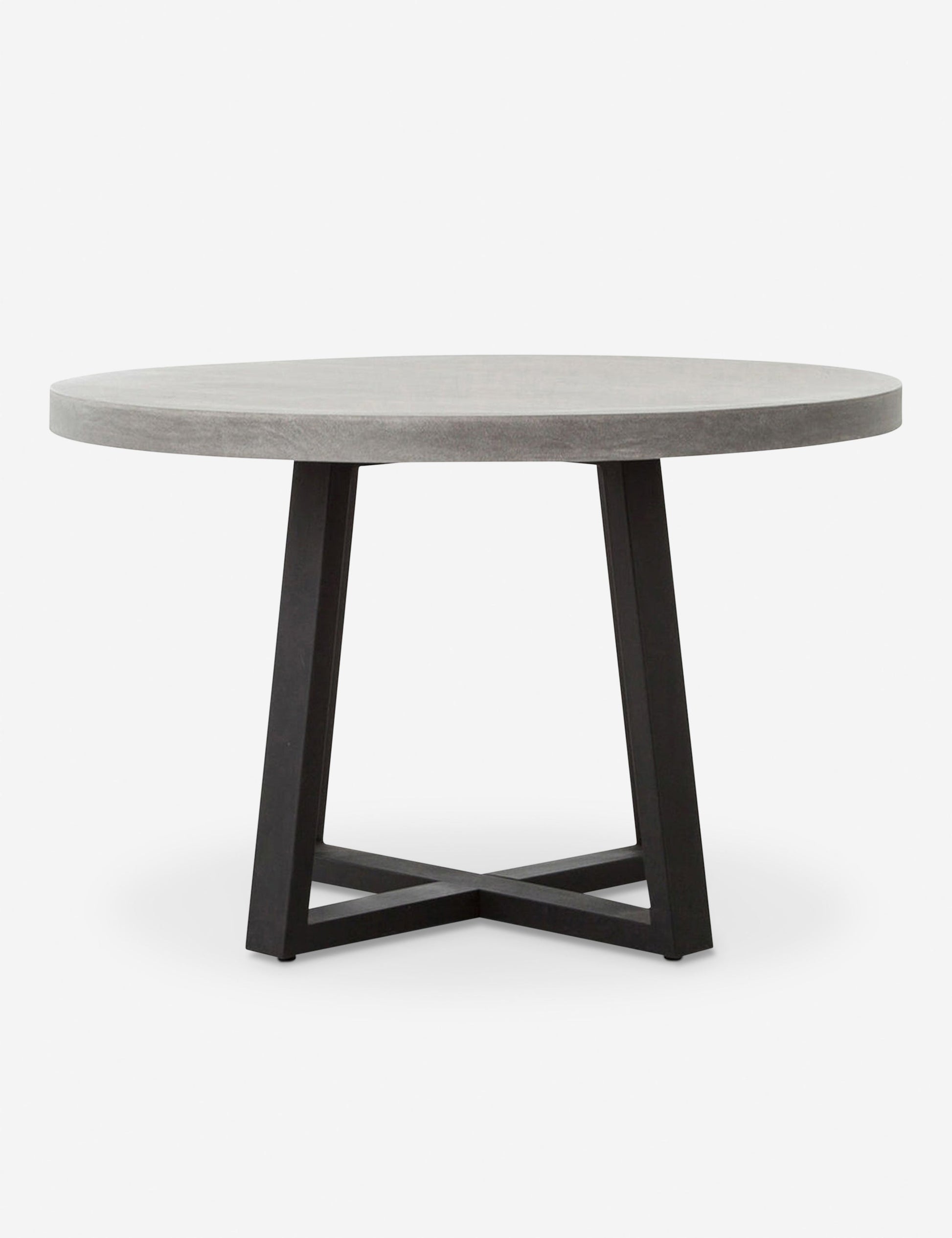| Agatha indoor and outdoor dining table with lavastone top and black iron base