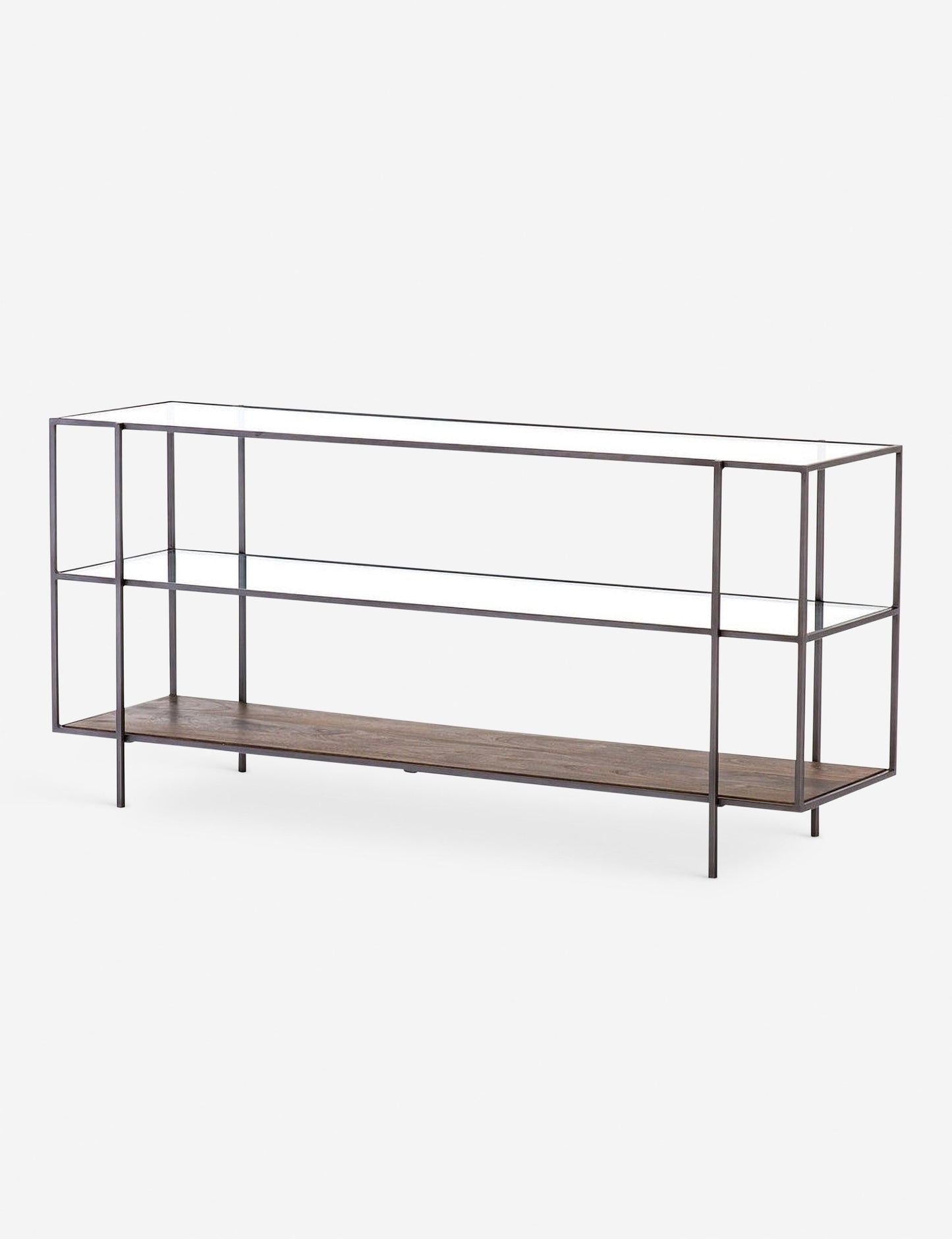 | Angled view of the Asher console table