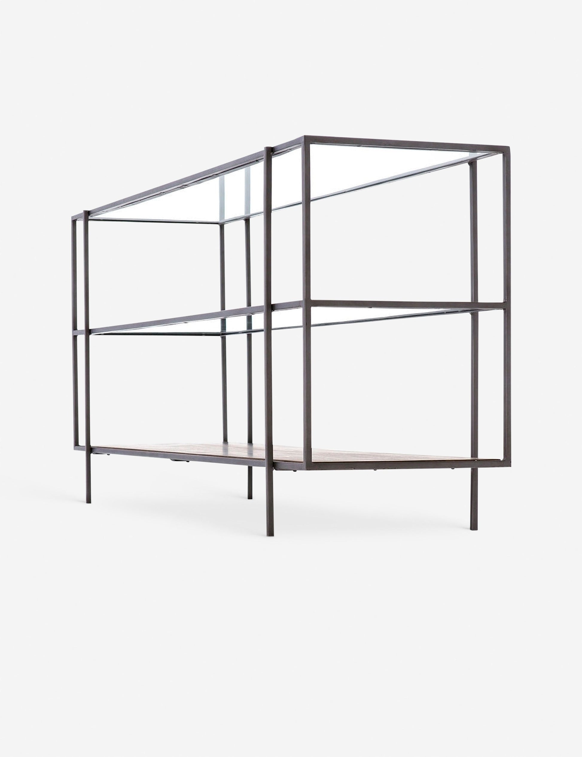| Angled lower view of the Asher console table