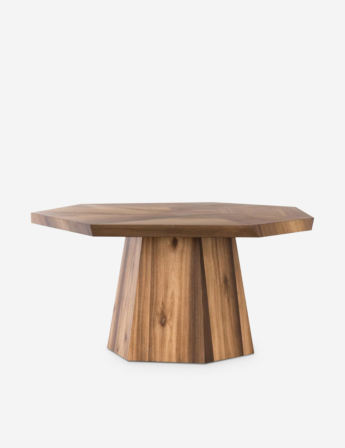 | Herschel polygonal wooden dining table with a beveled edge