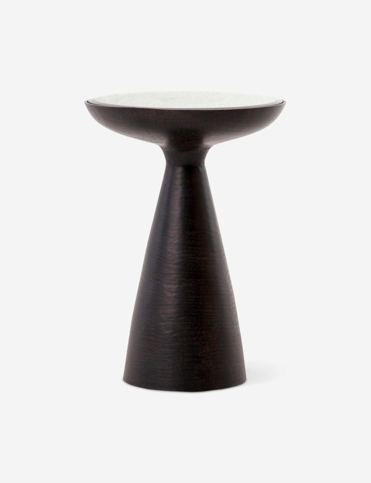 | Bridget bronze pedestal side table with mirror ash glass top