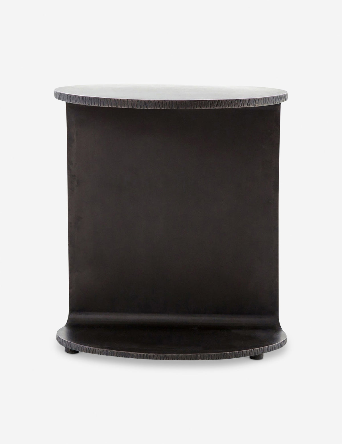 | Rear view of the Illy metal geometric side table