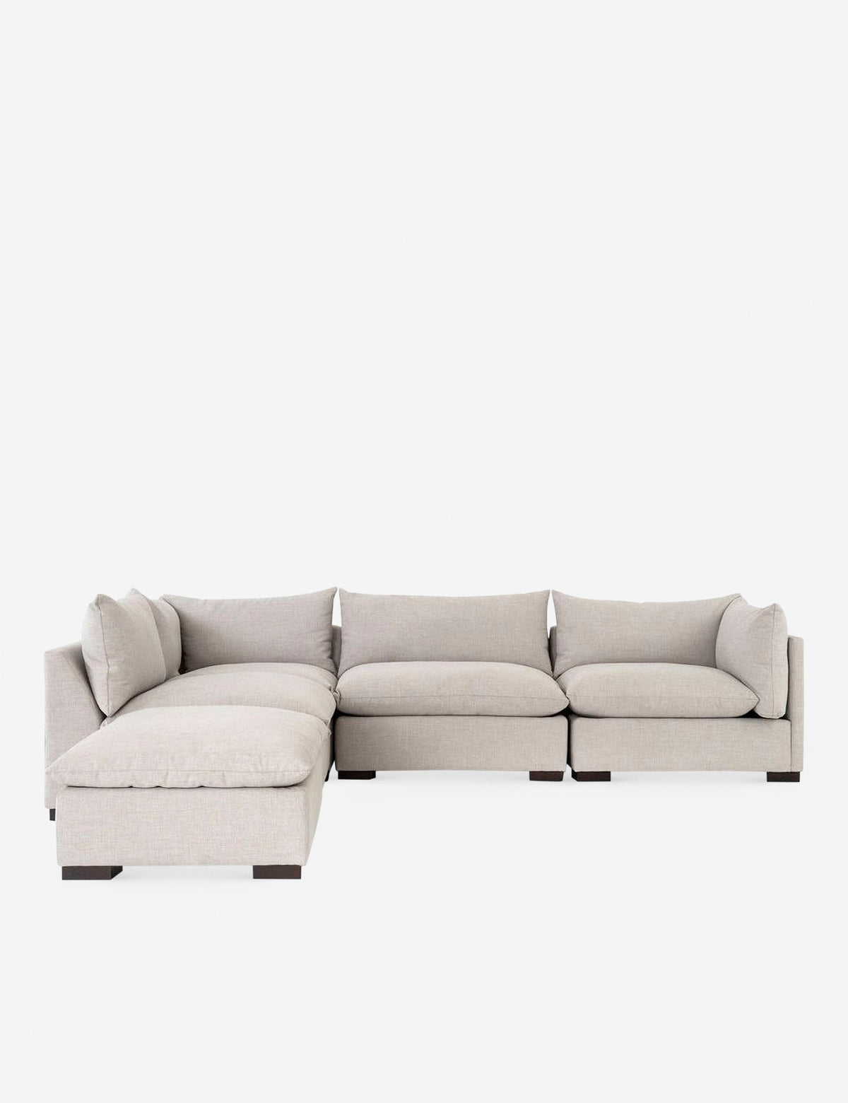 | Mitzi gray linen modular sectional sofa