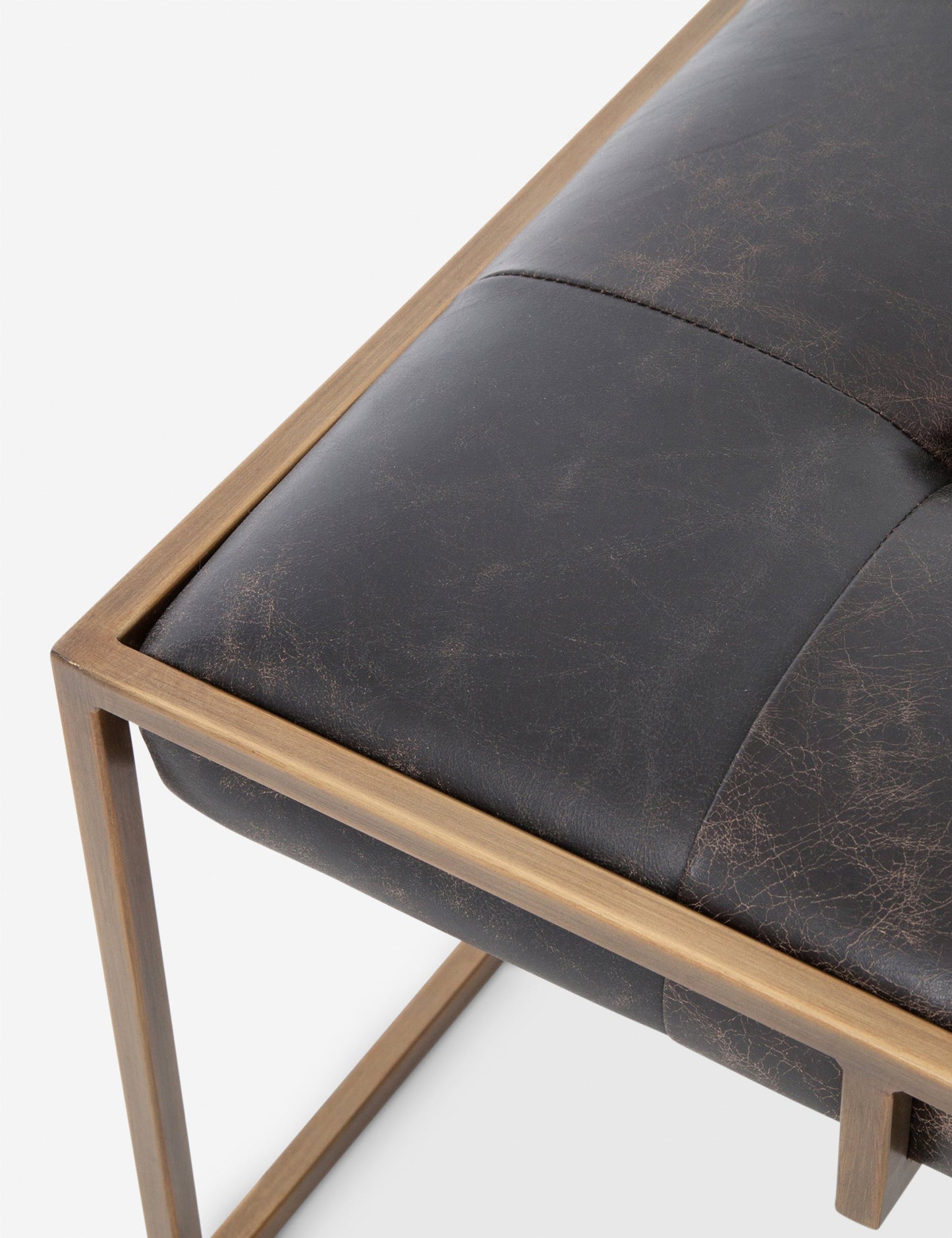 | The corner of the Olwina Square Leather Coffee Table
