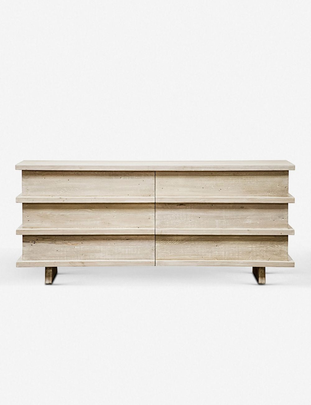 | Corliss 6-drawer white-washed wooden dresser