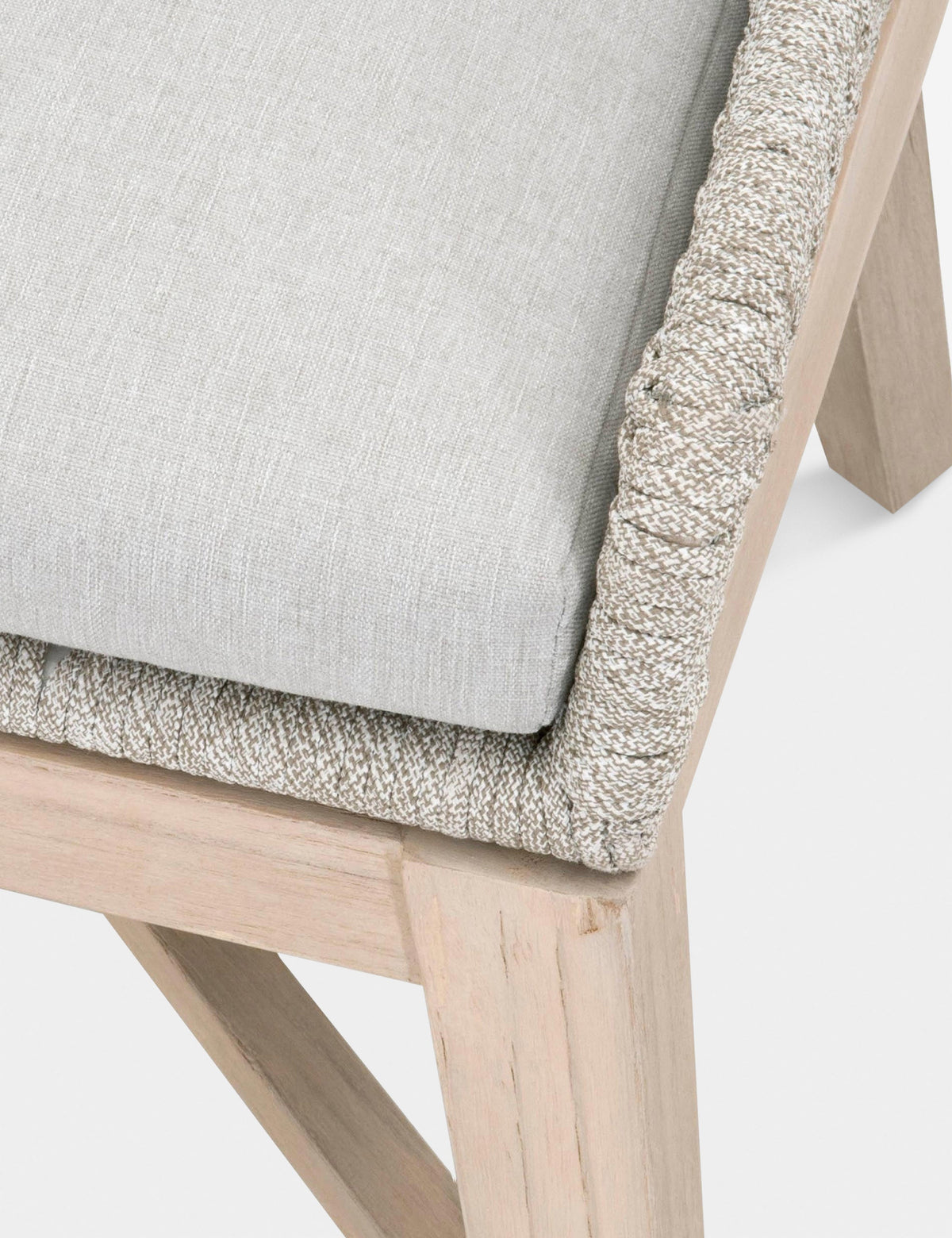 | Close-up of the woven back and removable cushions on the Panorama Indoor / Outdoor Dining Chair (Set of 2)