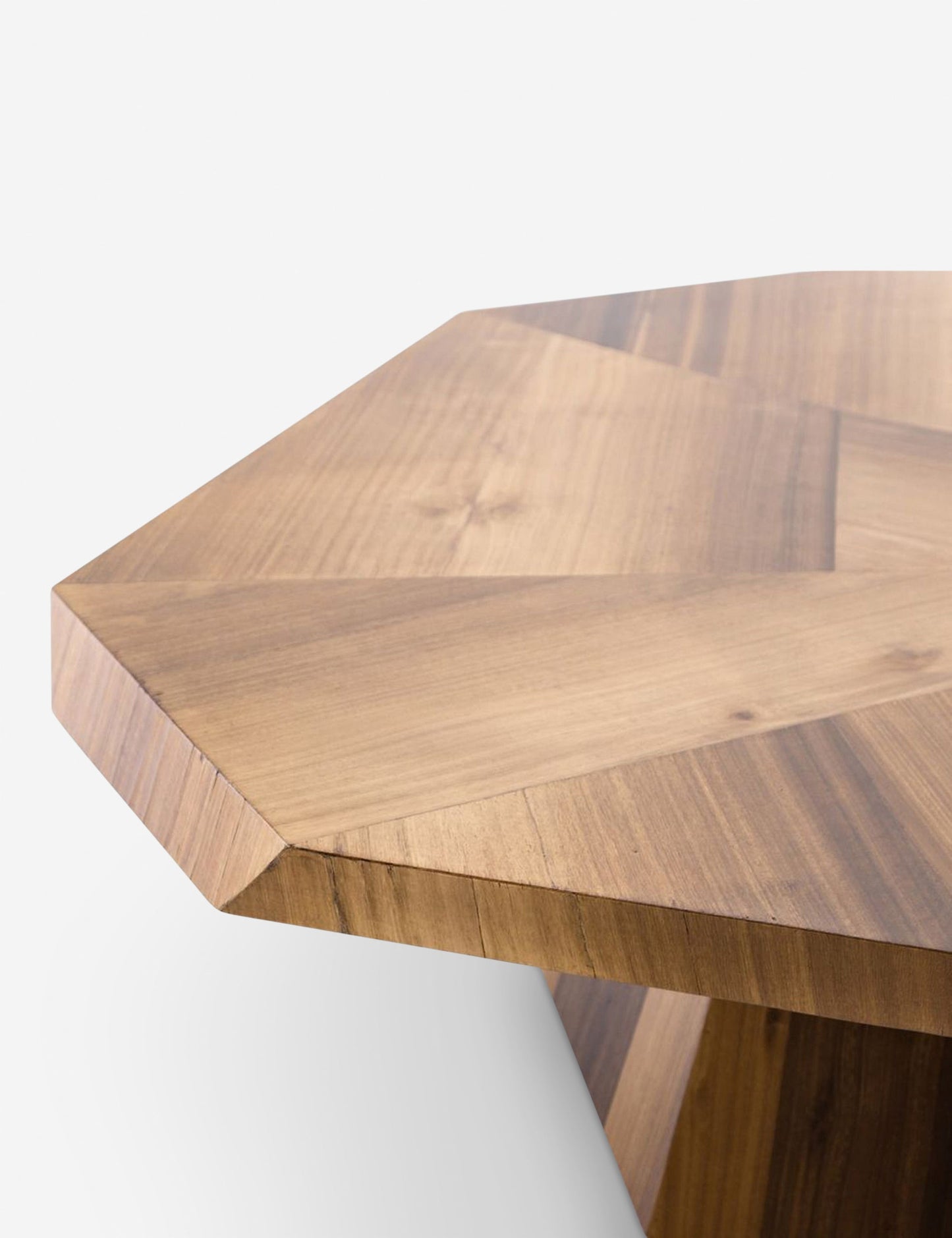 | The beveled edge on the side of the Balen coffee table