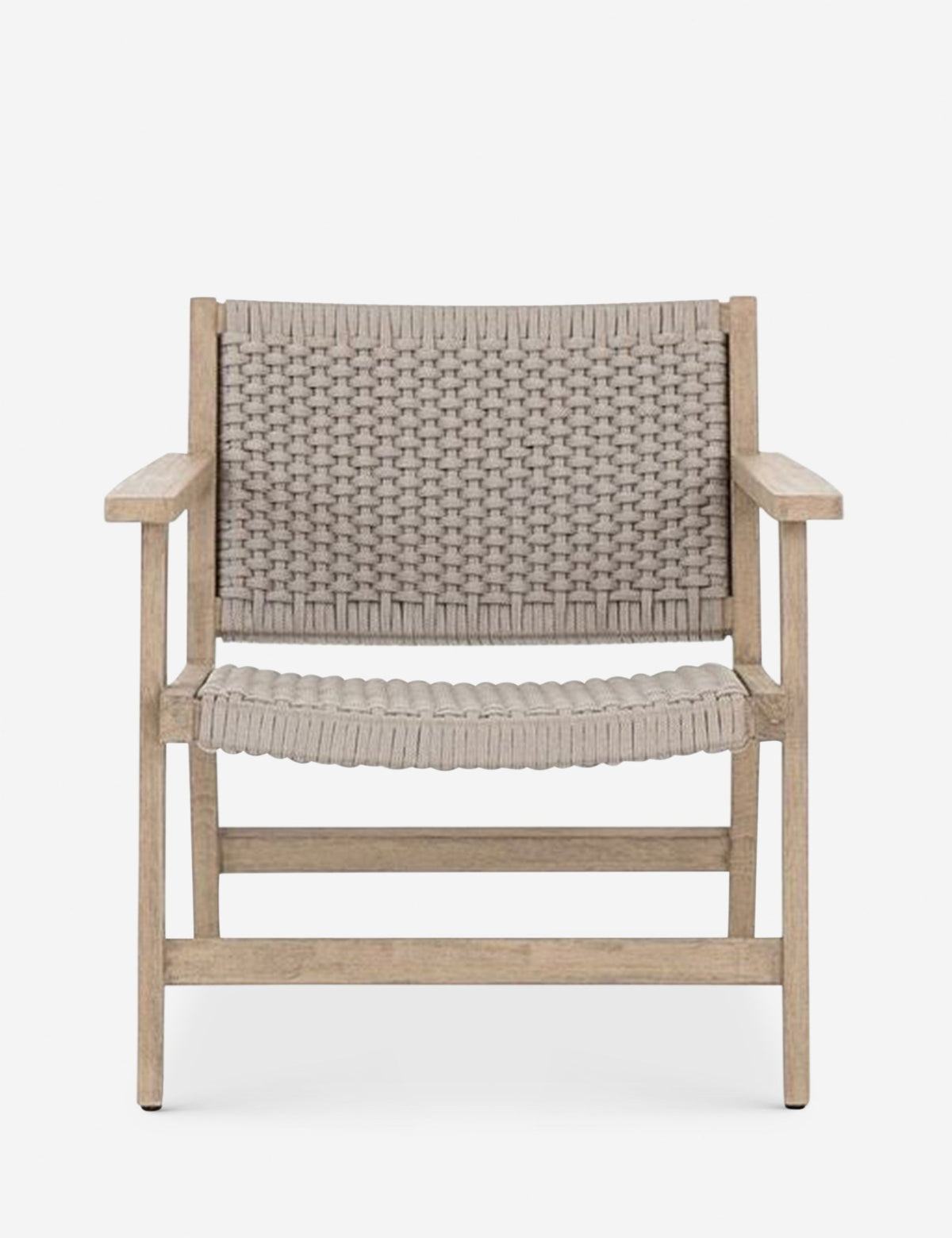 | Ylva Natural Indoor / Outdoor Accent Chair featuring a braided seat and back and wooden frame
