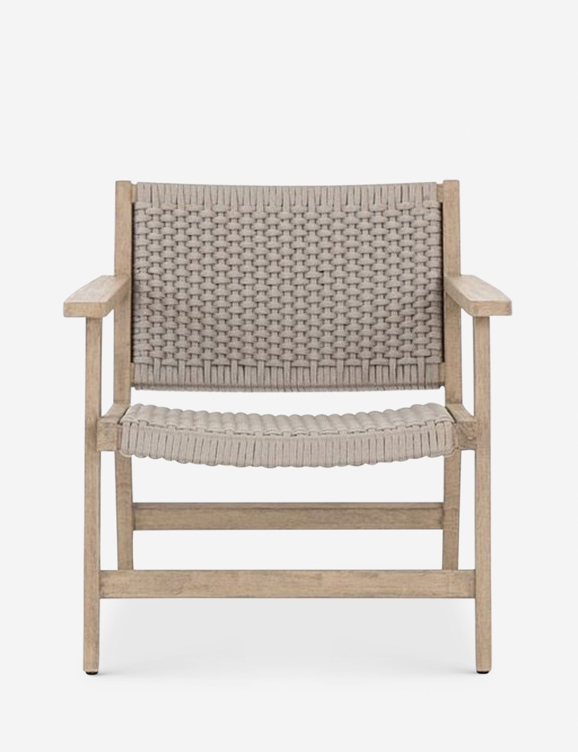 | Ylva Natural Indoor / Outdoor Accent Chair featuring a braided seat and back and wooden frame