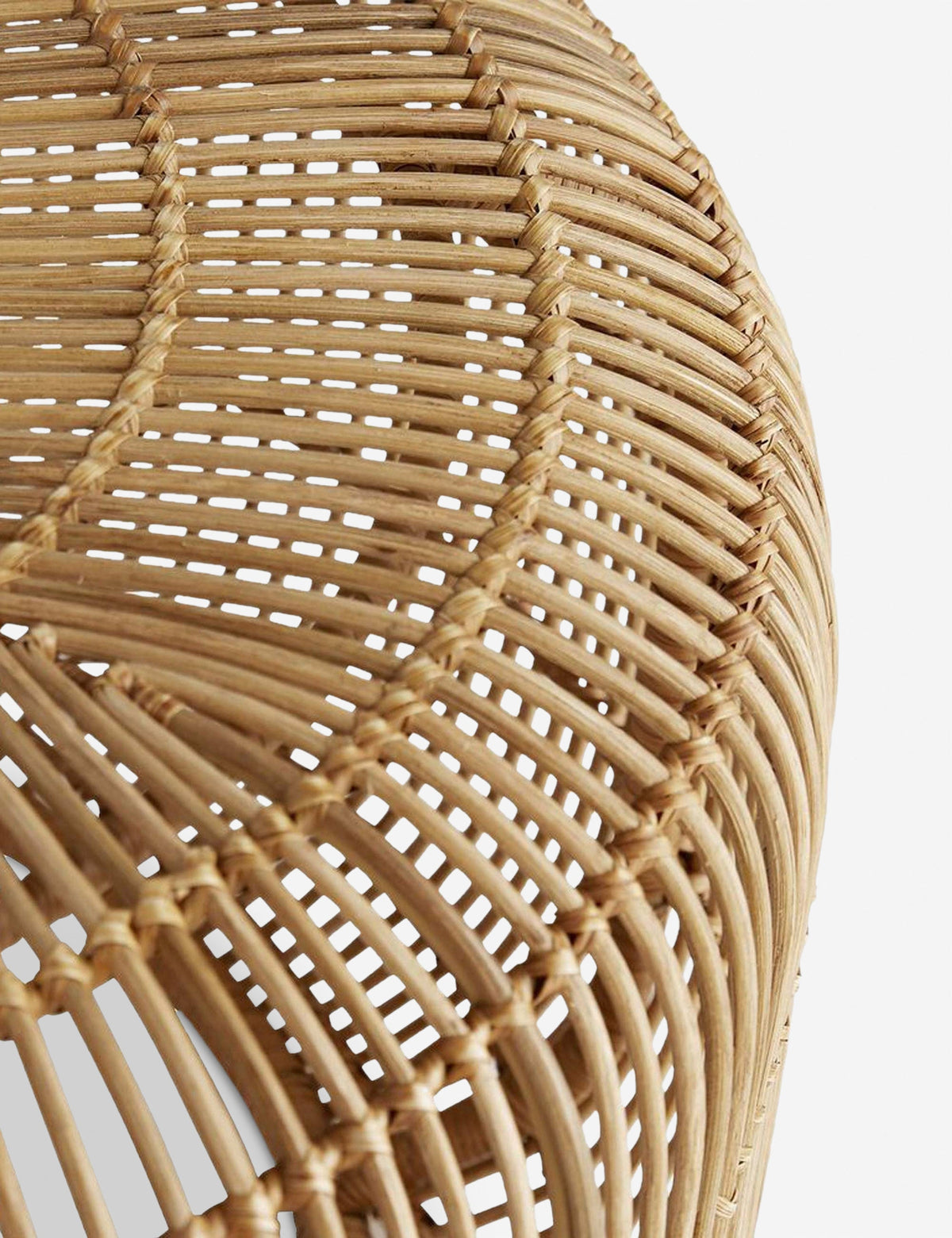 | Close-up of the woven details on the Amina round coffee table