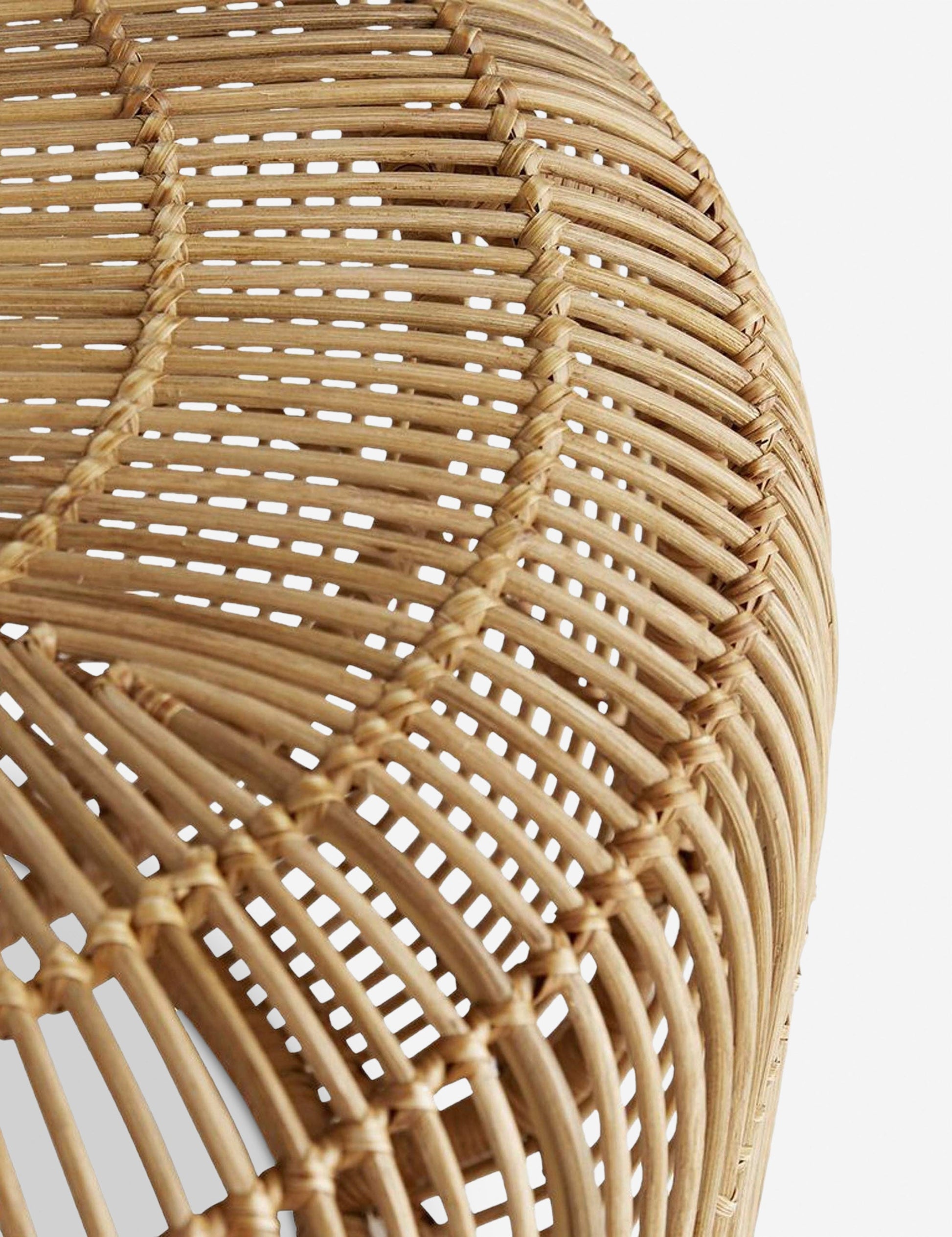 | Close-up of the woven details on the Amina round coffee table